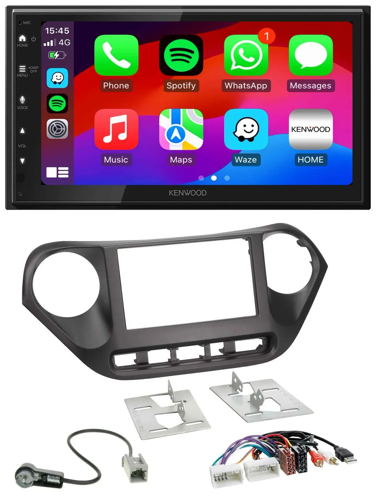 Kenwood MP3 USB DAB 2DIN Bluetooth Autoradio für Hyundai i10 ab 2013 AUX USB