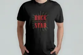 Футболка Popmerch WBM102 "Red Rock Star" черная, женская, размер M