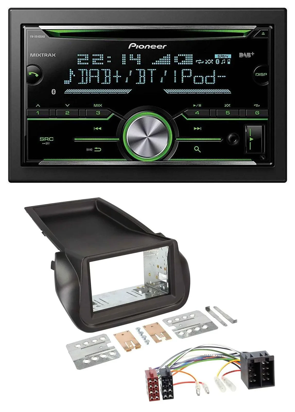 Автомагнитола Pioneer 2DIN Bluetooth, DAB, USB, CD для Citroen Nemo, Fiat Fiorino