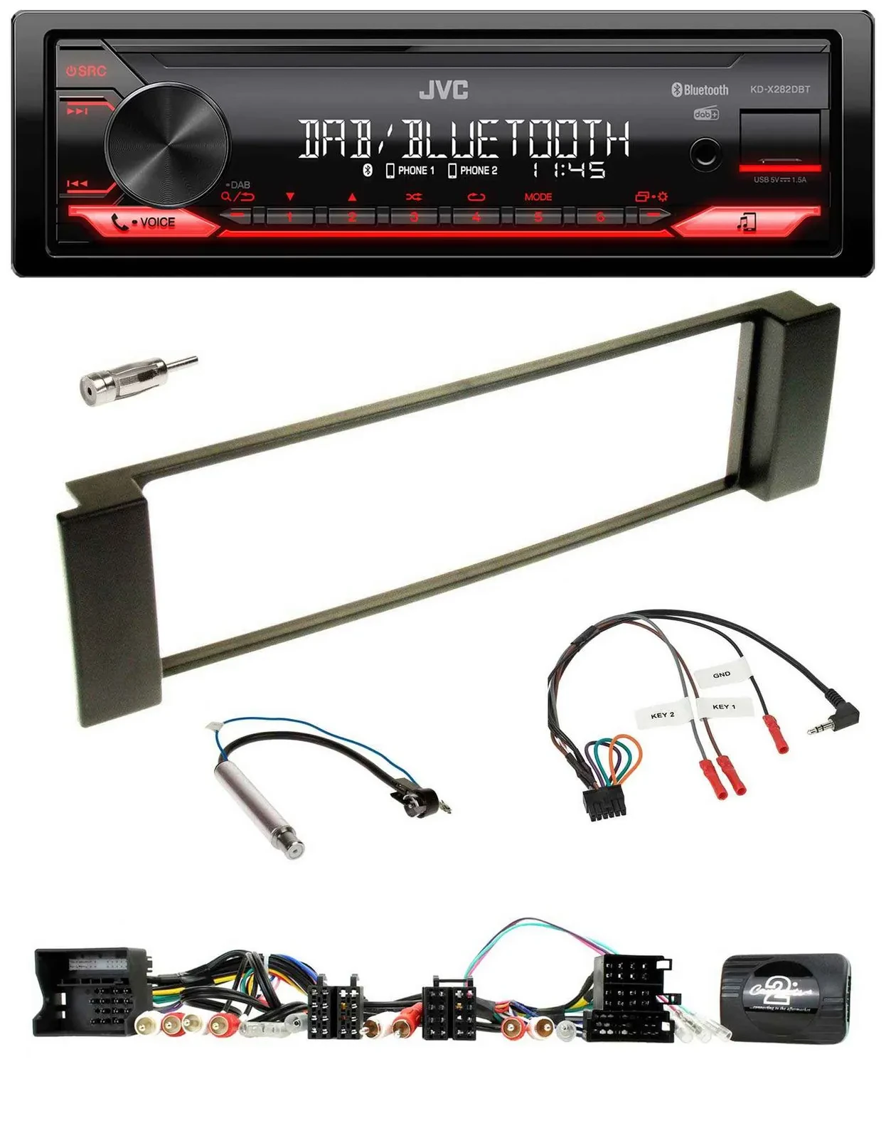 JVC Bluetooth USB DAB Lenkrad Autoradio für Audi A3 A6 Can-Bus 00-04