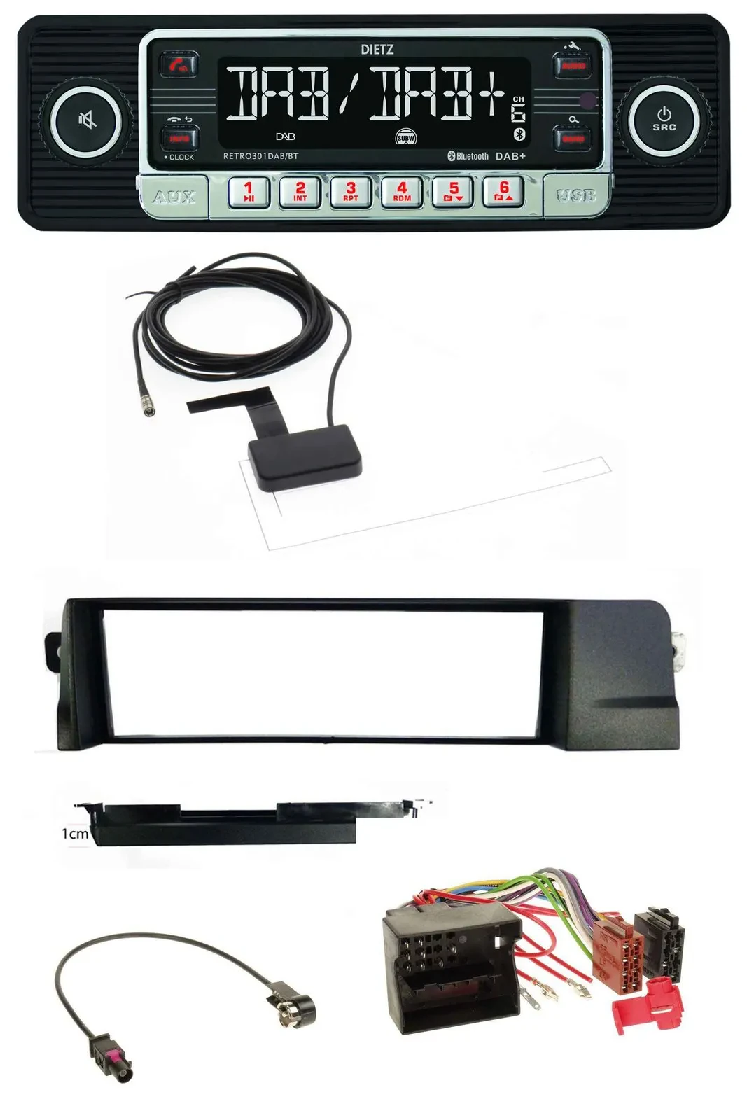 Dietz DAB Bluetooth USB MP3 Autoradio für BMW 3er E46 Profiversion Quadlock