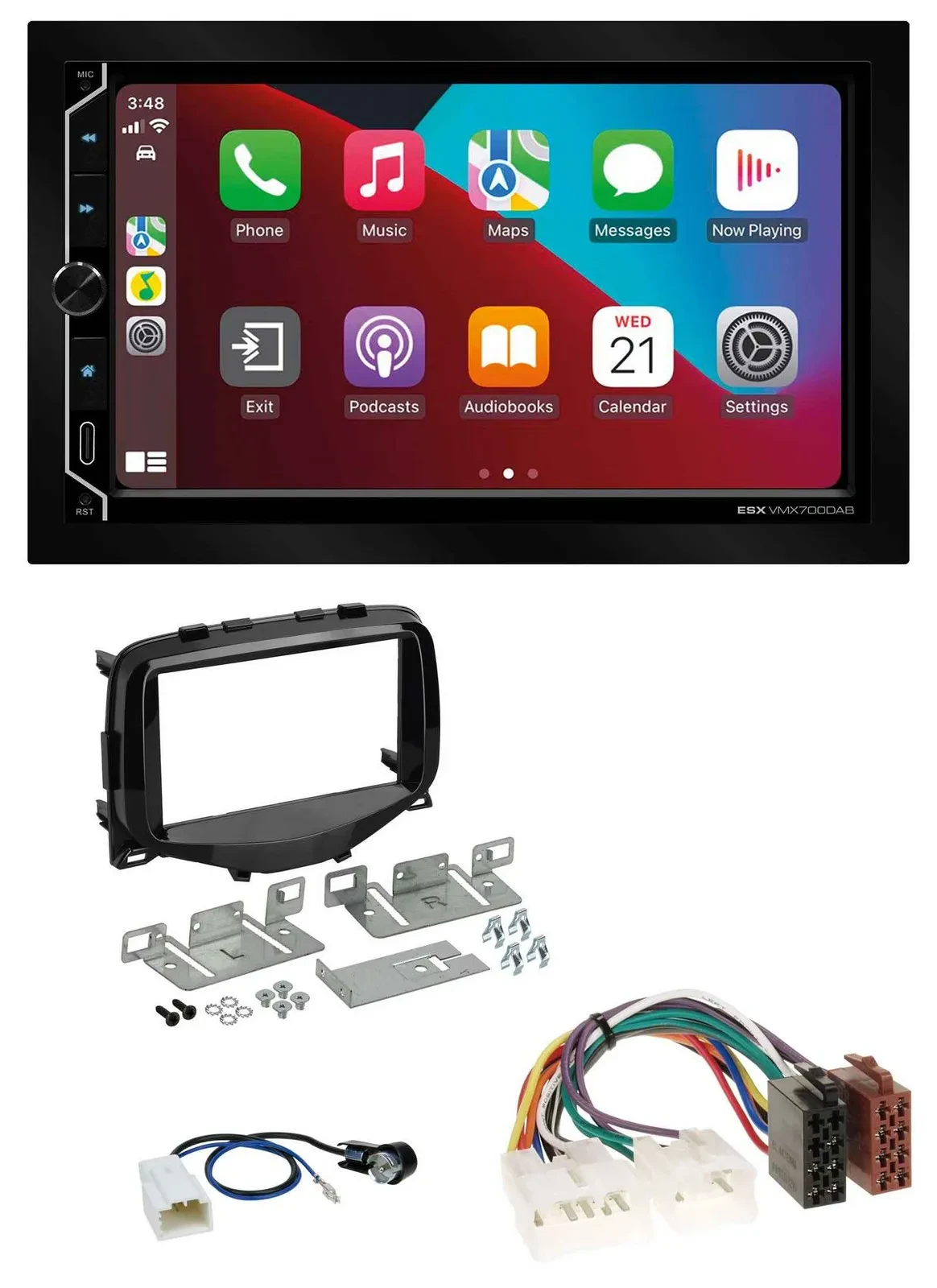 ESX 2DIN DAB USB MP3 Bluetooth Autoradio für Toyota Aygo (2014-2021)