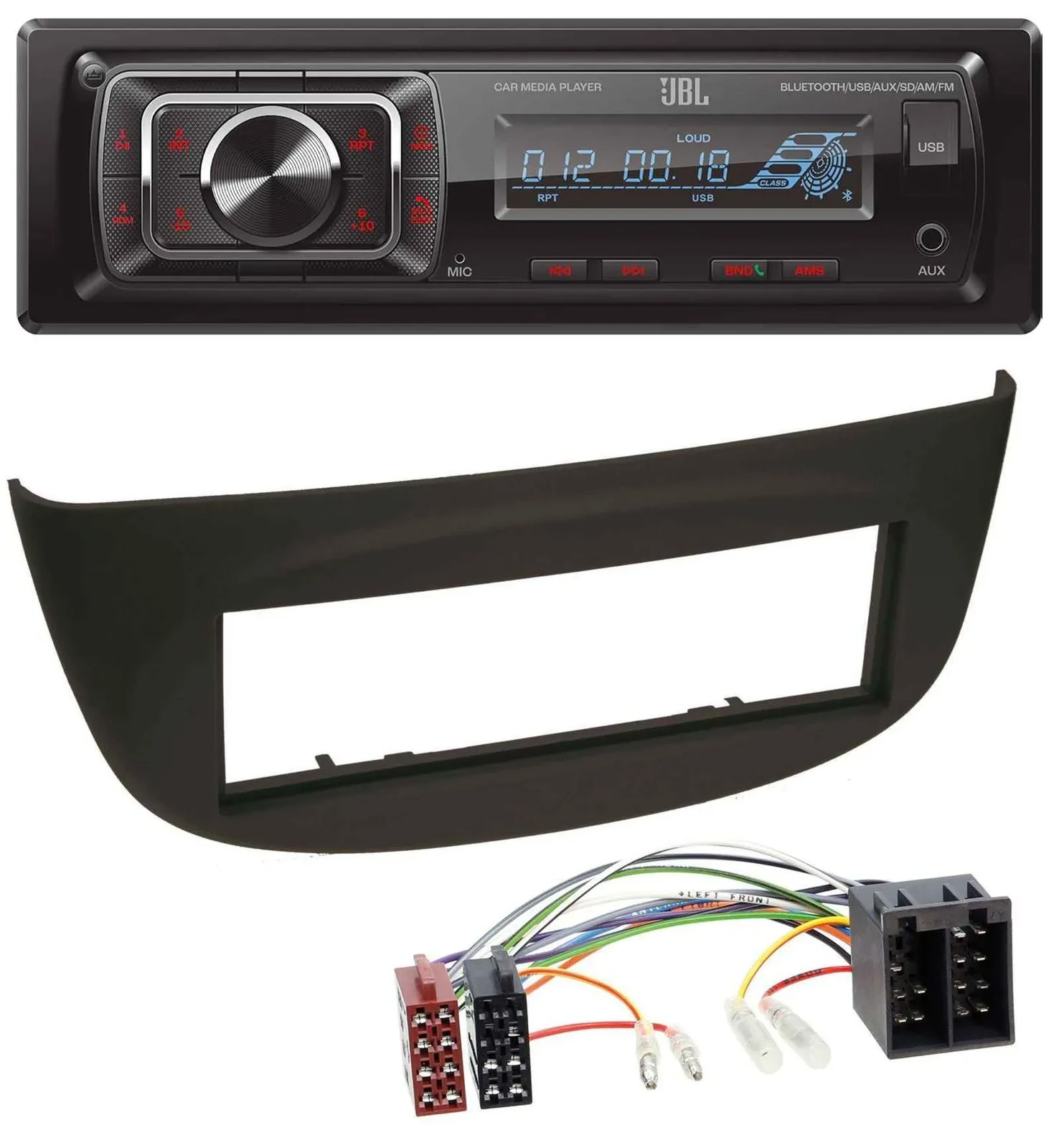 JBL SD AUX MP3 USB Bluetooth Autoradio für Renault Twingo (07-12) schwarz