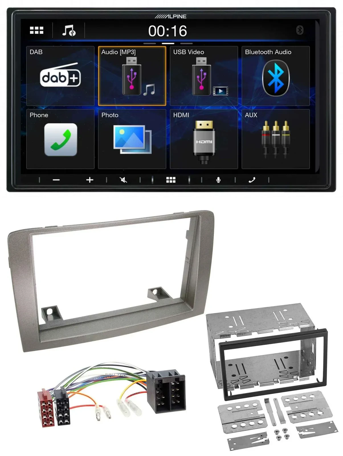 Автомагнитола Alpine 2DIN, Bluetooth, DAB, USB, MP3 для Lancia Musa (2004–2012)