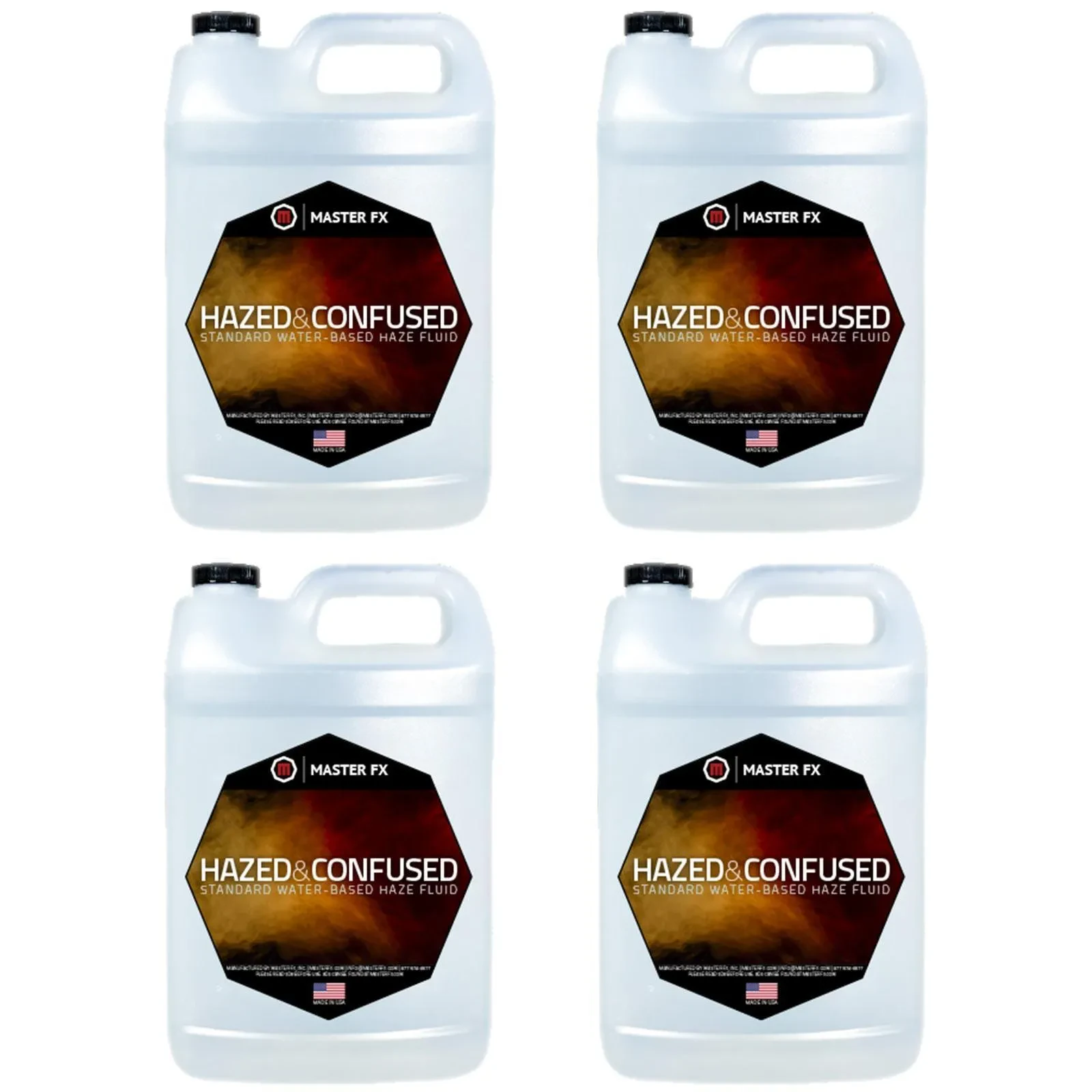 Master Fx Hazed and Confuzed Pro Water-Based Haze Machine Juice Fluid 4 Gallon