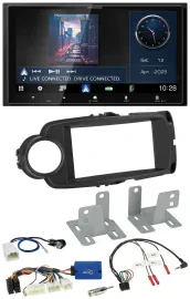 Kenwood Bluetooth 2DIN USB DAB Lenkrad Autoradio für Toyota Yaris ab 2014 schwar
