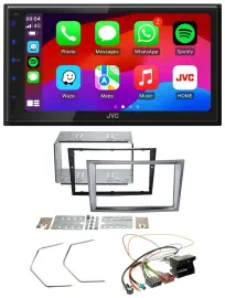 Автомагнитола JVC 2 DIN, Bluetooth, MP3, DAB, USB для Opel Antara/Astra H/Zafira B, угольно-серый