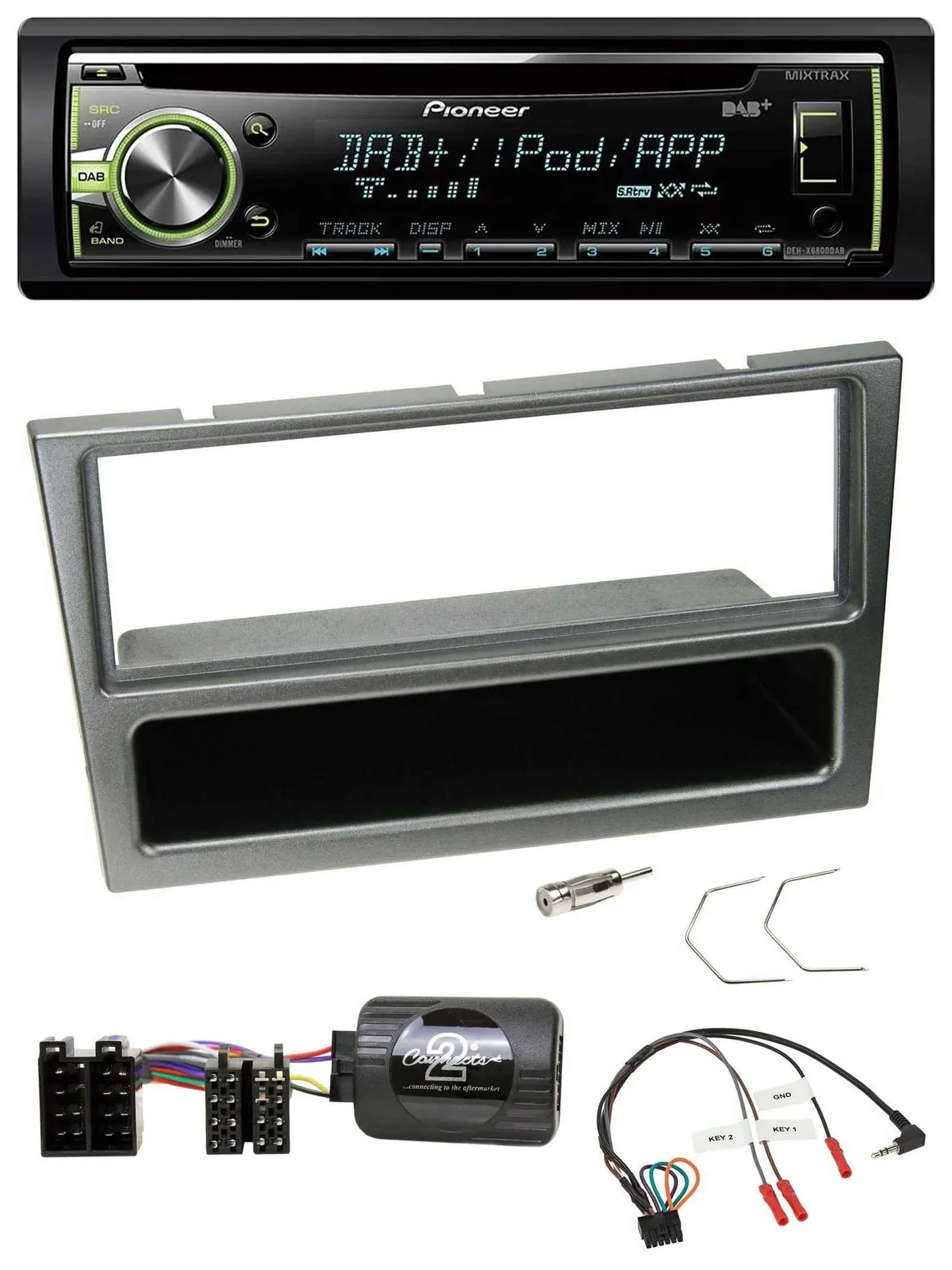 Автомагнитола для Opel Corsa C (2000–2004) Pioneer CD, DAB, USB, MP3, цвет алюминий