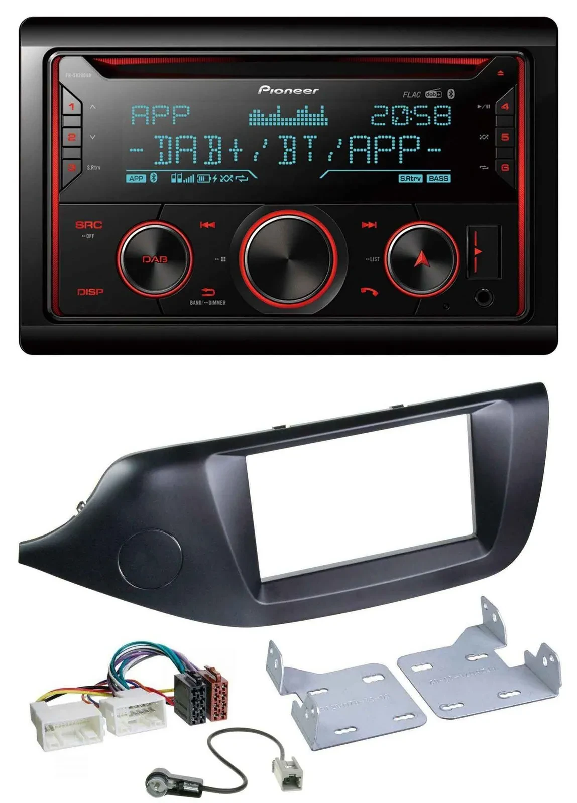 Pioneer 2DIN DAB MP3 Bluetooth USB CD Autoradio für Kia Ceed (ab 12) schwarz