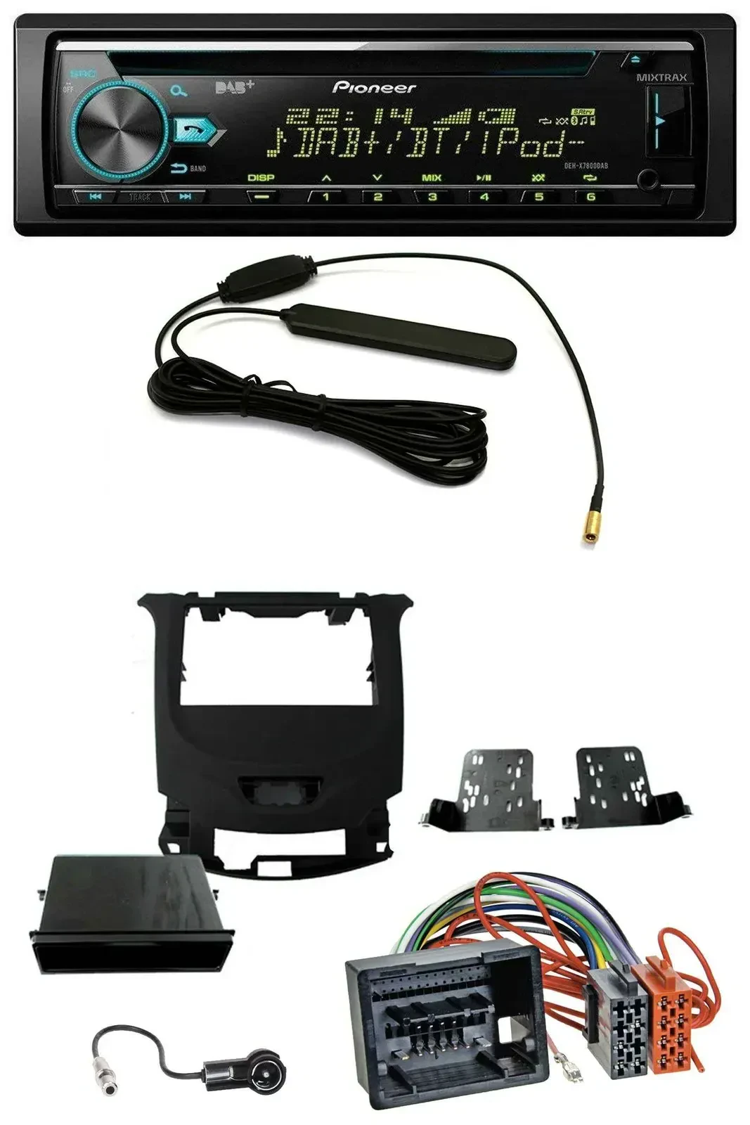 Автомагнитола Pioneer CD/MP3/AUX/DAB/USB для Chevrolet Cruze (с 2016), черный глянец