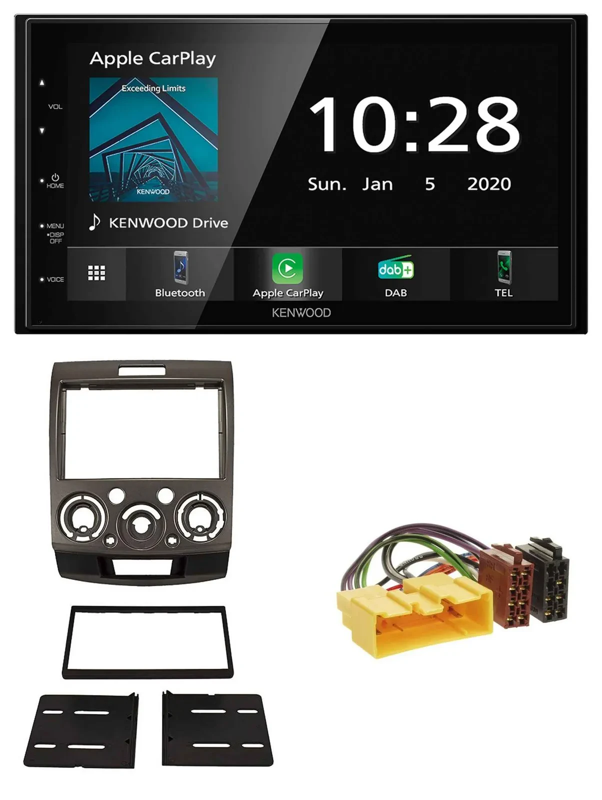 Автомагнитола Kenwood 2DIN, Bluetooth, DAB, USB для Ford Ranger/Mazda BT-50 (с 2006)