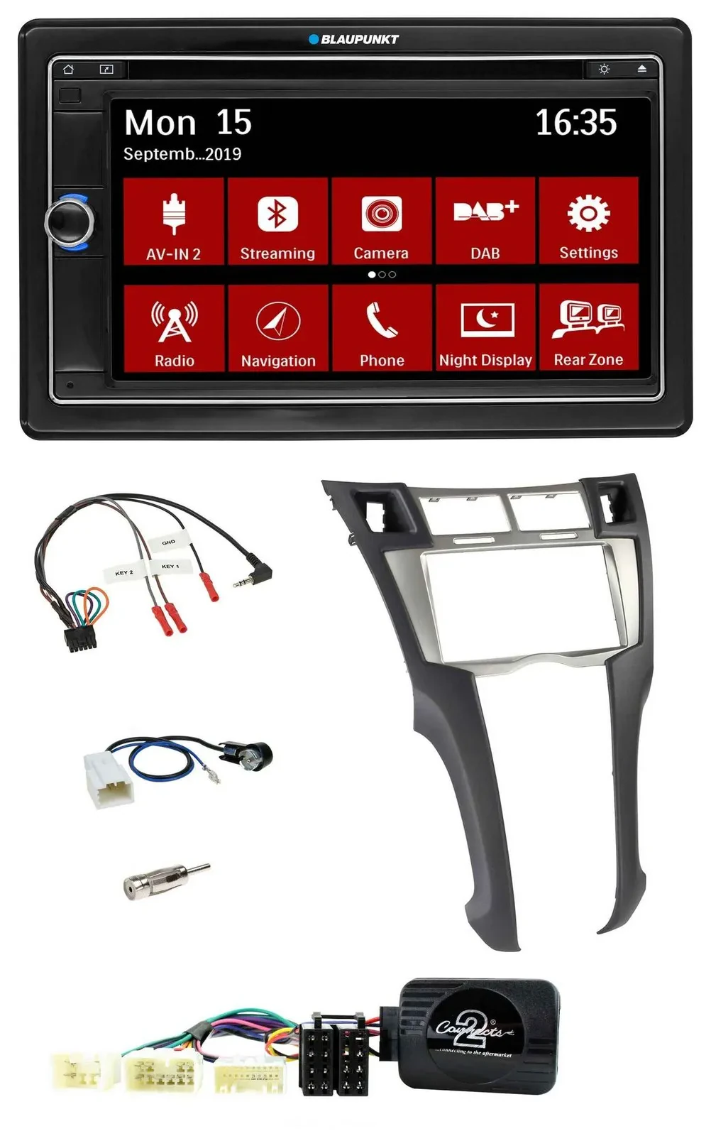 Blaupunkt Lenkrad DAB TMC 2DIN USB Bluetooth Navigation für Toyota Yaris 2006-20