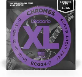 Струны для 7-струнной электрогитары D'Addario ECG24-7 XL 11-65