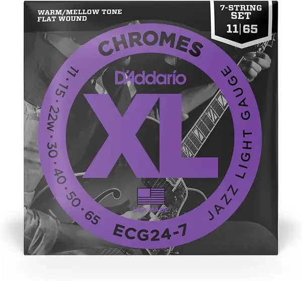 Струны для 7-струнной электрогитары D'Addario ECG24-7 XL 11-65