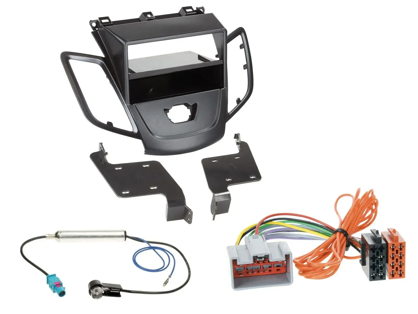 Einbauset DIN Autoradio für Ford Fiesta JA8 08-10 ohne Display schwarz