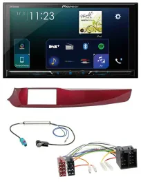 Автомагнитола Pioneer 2-DIN, Bluetooth, USB, DAB, MP3, красный глянец (для Alfa Romeo Giulietta 2010–2013)