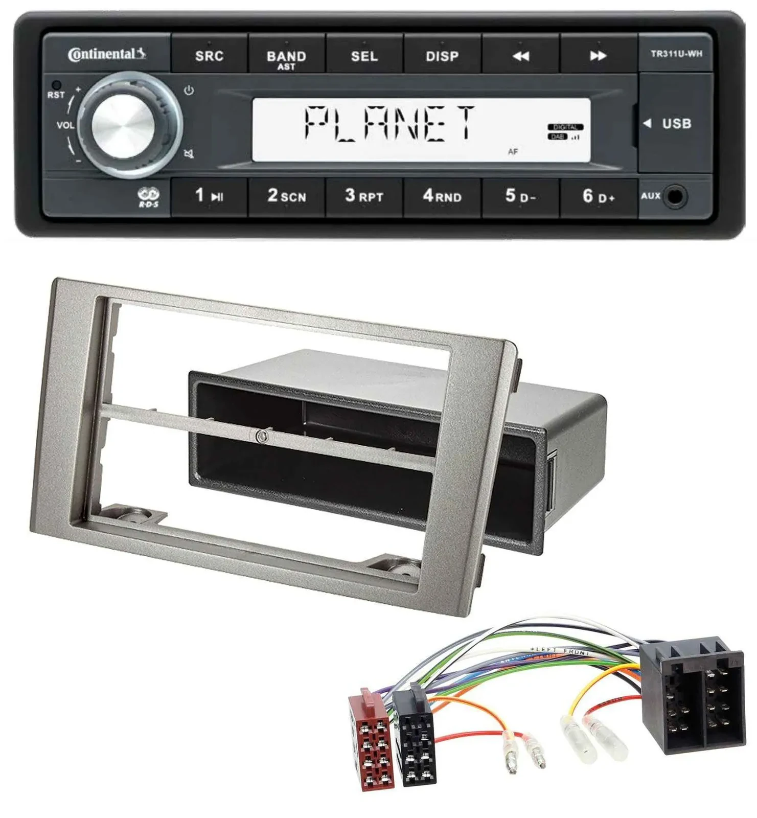 Автомагнитола для Iveco Daily (2006–2014) Continental 1-DIN, USB, MP3, AUX, серебристая