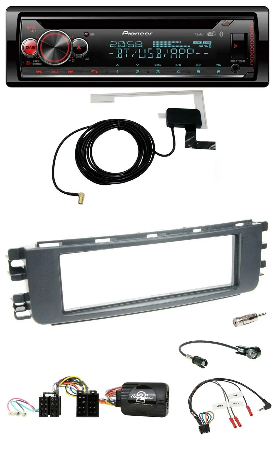 Pioneer DAB CD Lenkrad USB Bluetooth Autoradio für Smart ForFour 04-06 W454 Audi