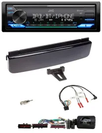 Автомагнитола для Ford Mondeo/Focus JVC Bluetooth, DAB, USB, поддержка кнопок на руле, черный глянец