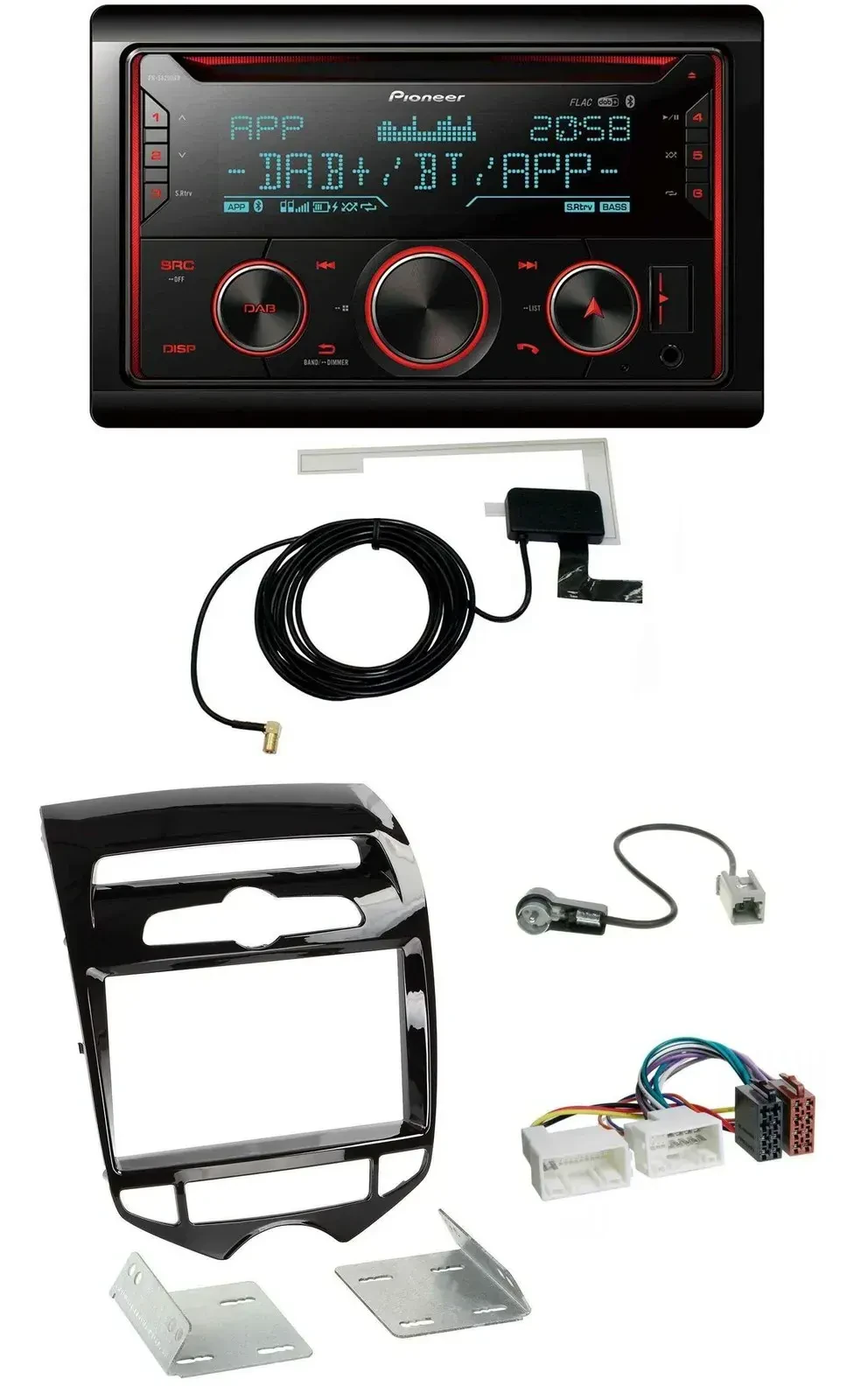 Автомагнитола Pioneer 2DIN MP3 DAB USB CD Bluetooth для Hyundai ix20 (с 2010), для авто с климат-контролем