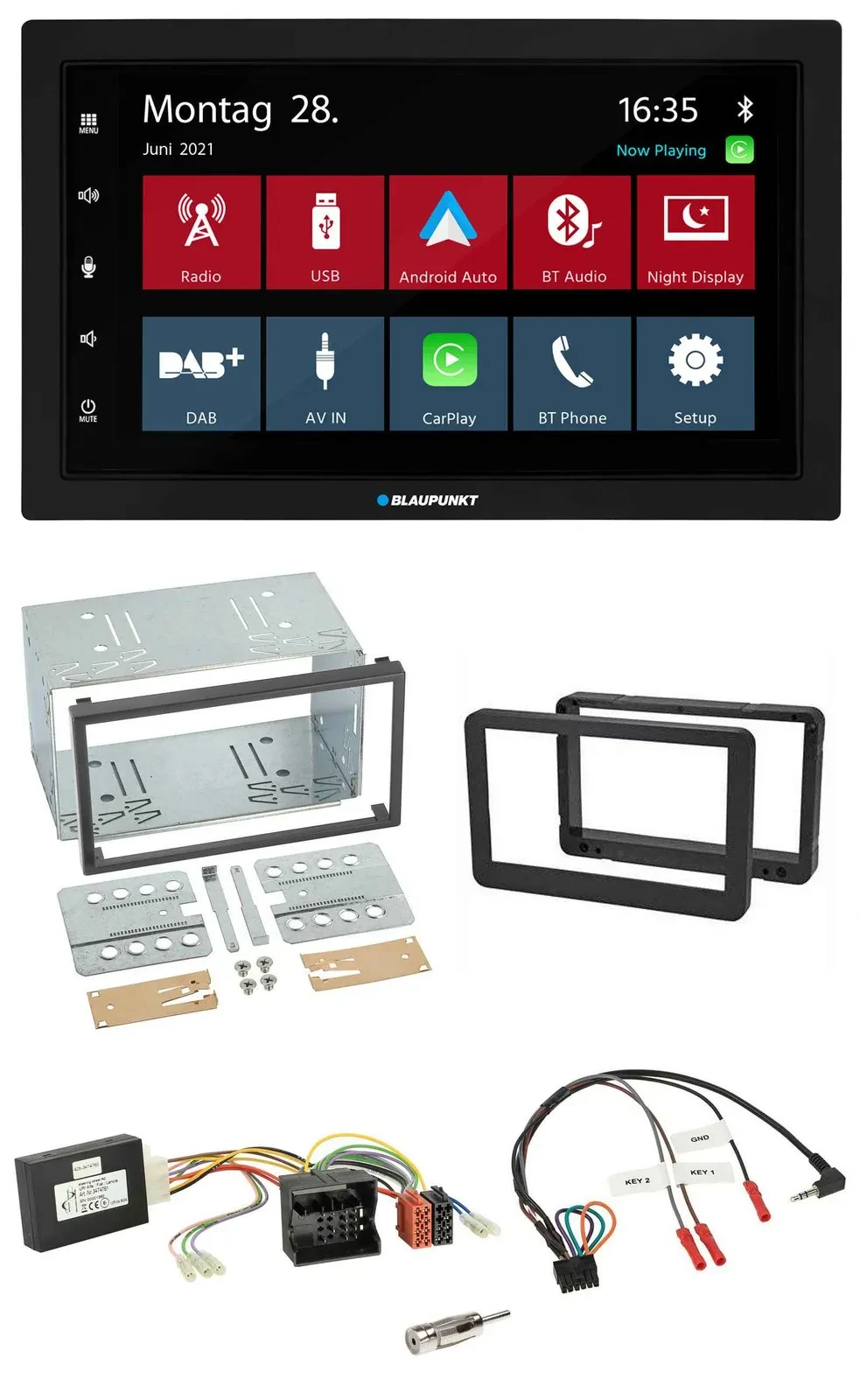 Blaupunkt Lenkrad Bluetooth DAB 2DIN USB Autoradio für Alfa Romeo Brera 159 Spid