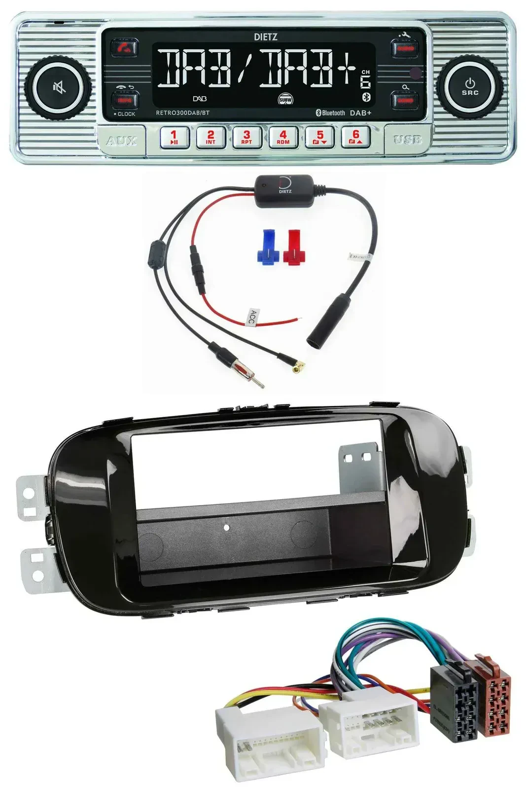 Автомагнитола для Kia Soul PS (с 2014) Dietz DAB, USB, MP3, Bluetooth, черный (piano black)