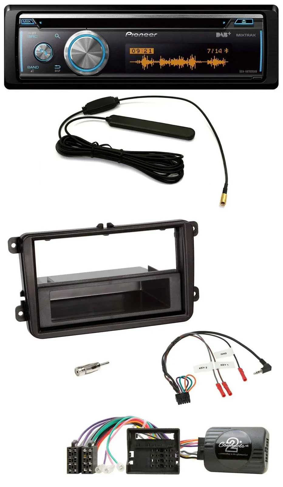 Pioneer CD USB Bluetooth DAB Lenkrad Autoradio für Skoda Fabia 5J 2007-2014