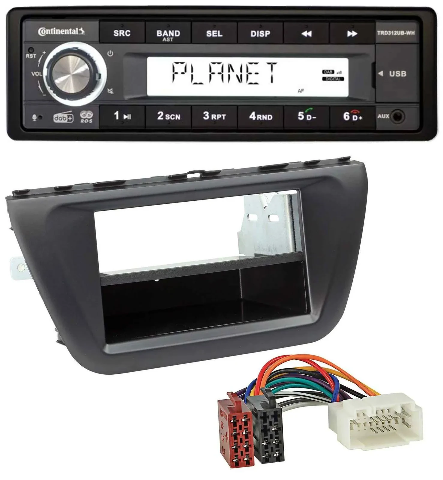 Continental USB 1DIN AUX DAB MP3 Autoradio für Suzuki SX4 S-Cross (JY ab 2013)