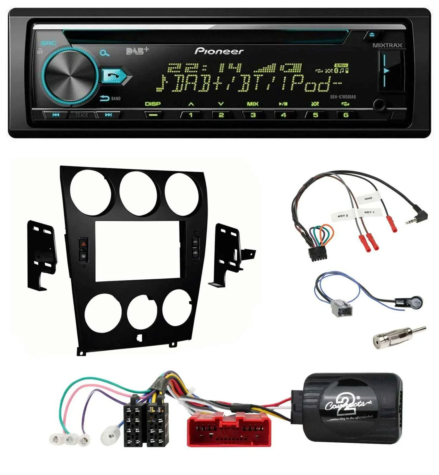 Pioneer DAB Lenkrad CD USB Bluetooth Autoradio für Mazda 6 (2006-2008)