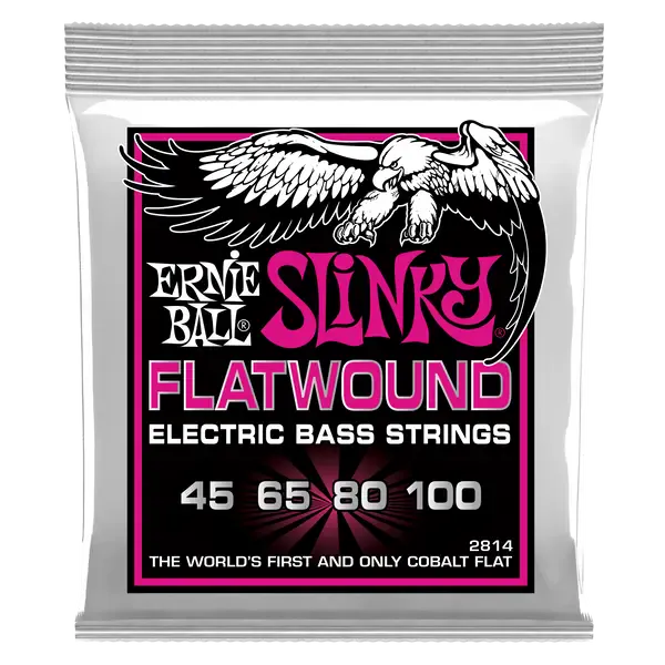 Струны для бас-гитары Ernie Ball 2814 Super Slinky Flatwound Bass 45-100