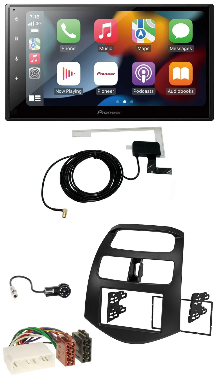 Pioneer MP3 USB Bluetooth DAB 2DIN Autoradio für Chevrolet Spark KLM 2012-2013