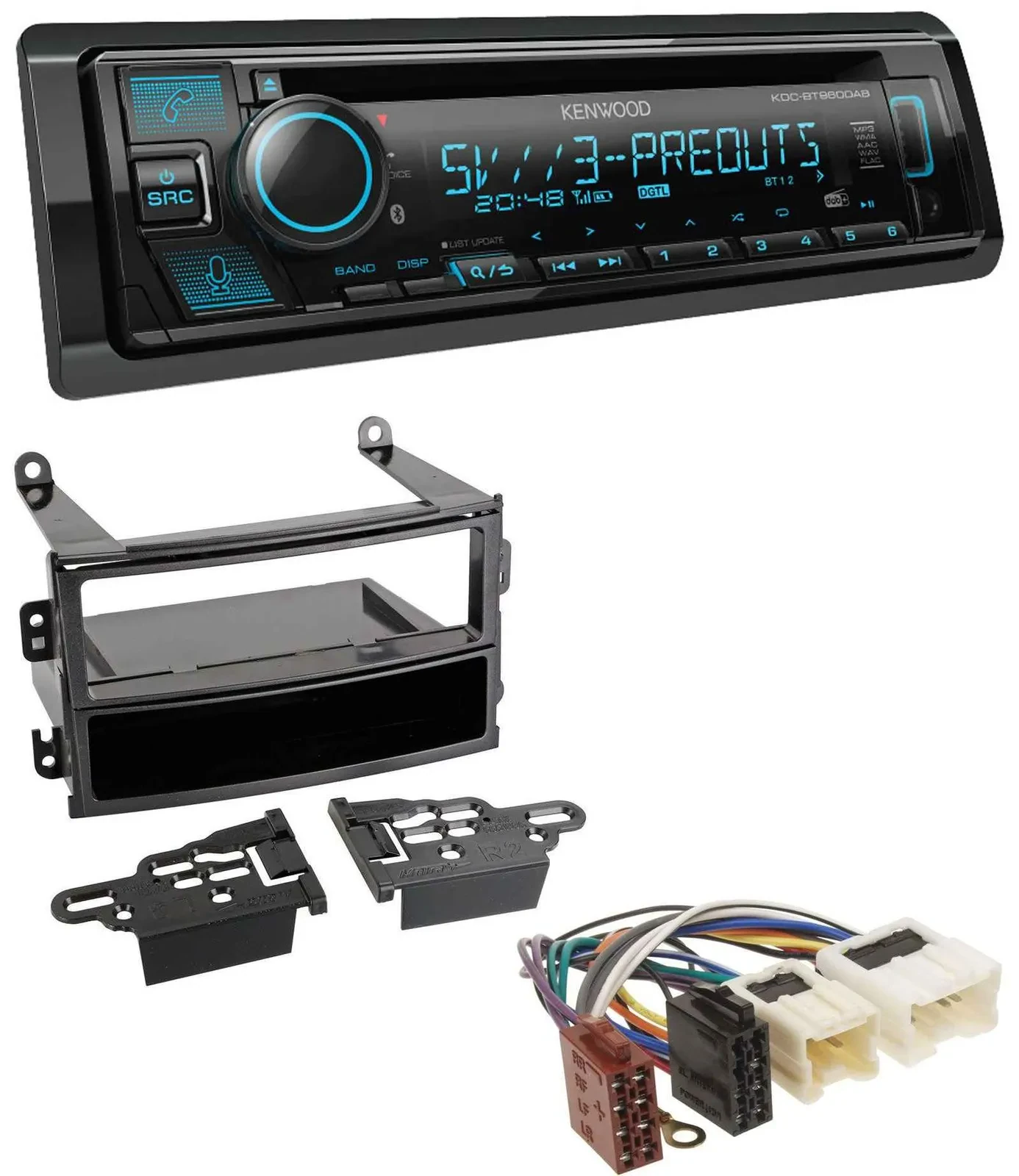 Автомагнитола для Nissan 350Z Roadster 2003–2005 Kenwood Bluetooth, USB, CD, MP3, DAB