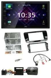 JVC DAB 2DIN Lenkrad Bluetooth USB Autoradio für Seat Ibiza ab 08 Klavierlack-sc