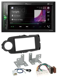 Автомагнитола Pioneer 2-DIN MP3 DAB USB Bluetooth для Toyota Yaris (2011–2020) черная