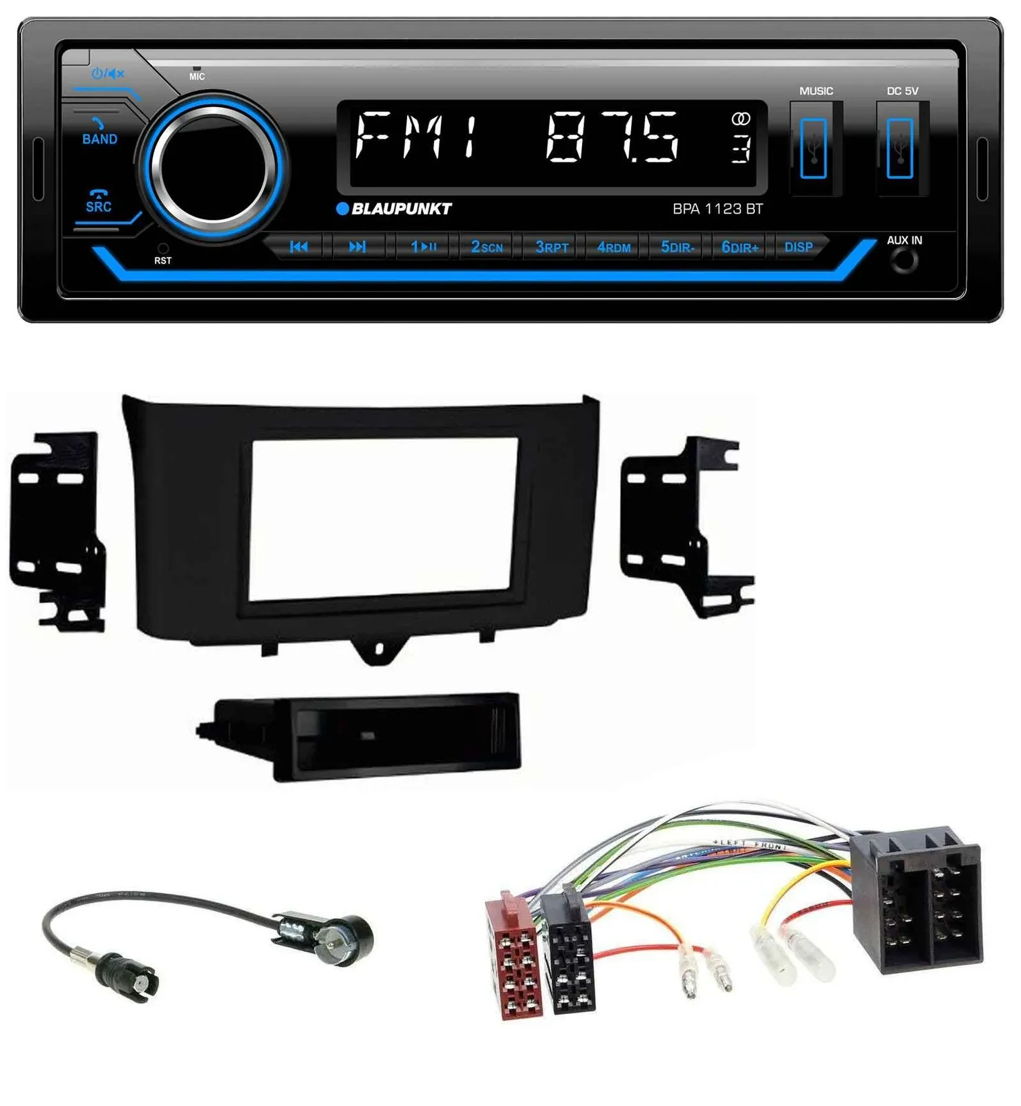 Blaupunkt MP3 Bluetooth USB AUX Autoradio für Smart ForTwo (2010-2015)