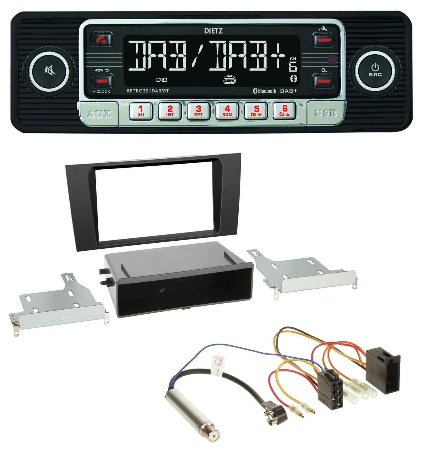 Dietz USB DAB MP3 Bluetooth Autoradio für Audi A4 (B5 1999-2001) Symphony