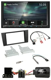 Kenwood Bluetooth USB 2DIN Lenkrad TMC DAB Navigation für Audi A4 1999-2001