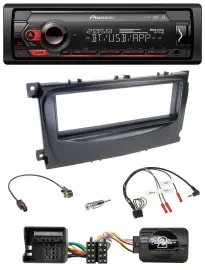 Автомагнитола Pioneer USB DAB Bluetooth для Ford S‑Max/Mondeo 2007–2014, совместима с управлением на руле, черная