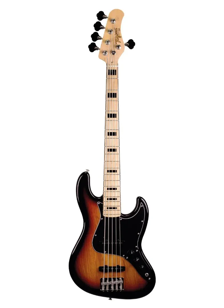 Tagima TJB-5 Electric J-Style 5-String Bass Guitar, Maple Fretboard, Sunburst