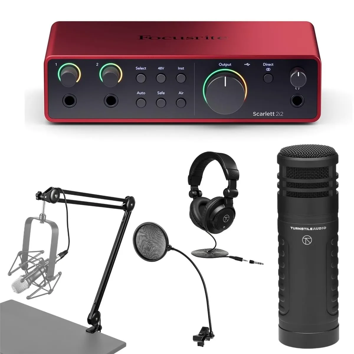 Аудиоинтерфейс Focusrite Scarlett 2i2 4th Gen USB 2 входа / 2 выхода (набор)