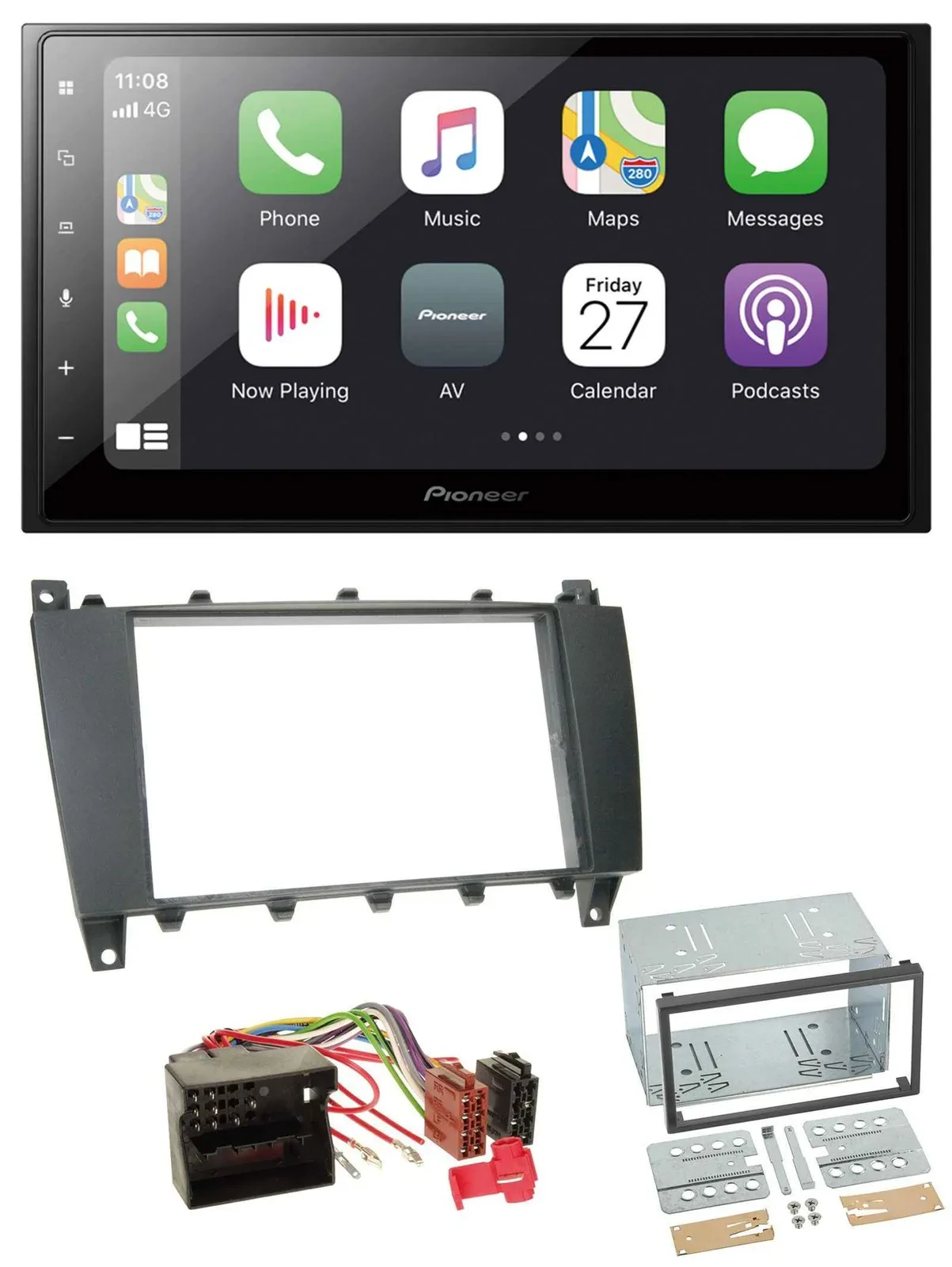 Pioneer MP3 Bluetooth DAB 2DIN USB Autoradio für Mercedes C-Klasse
