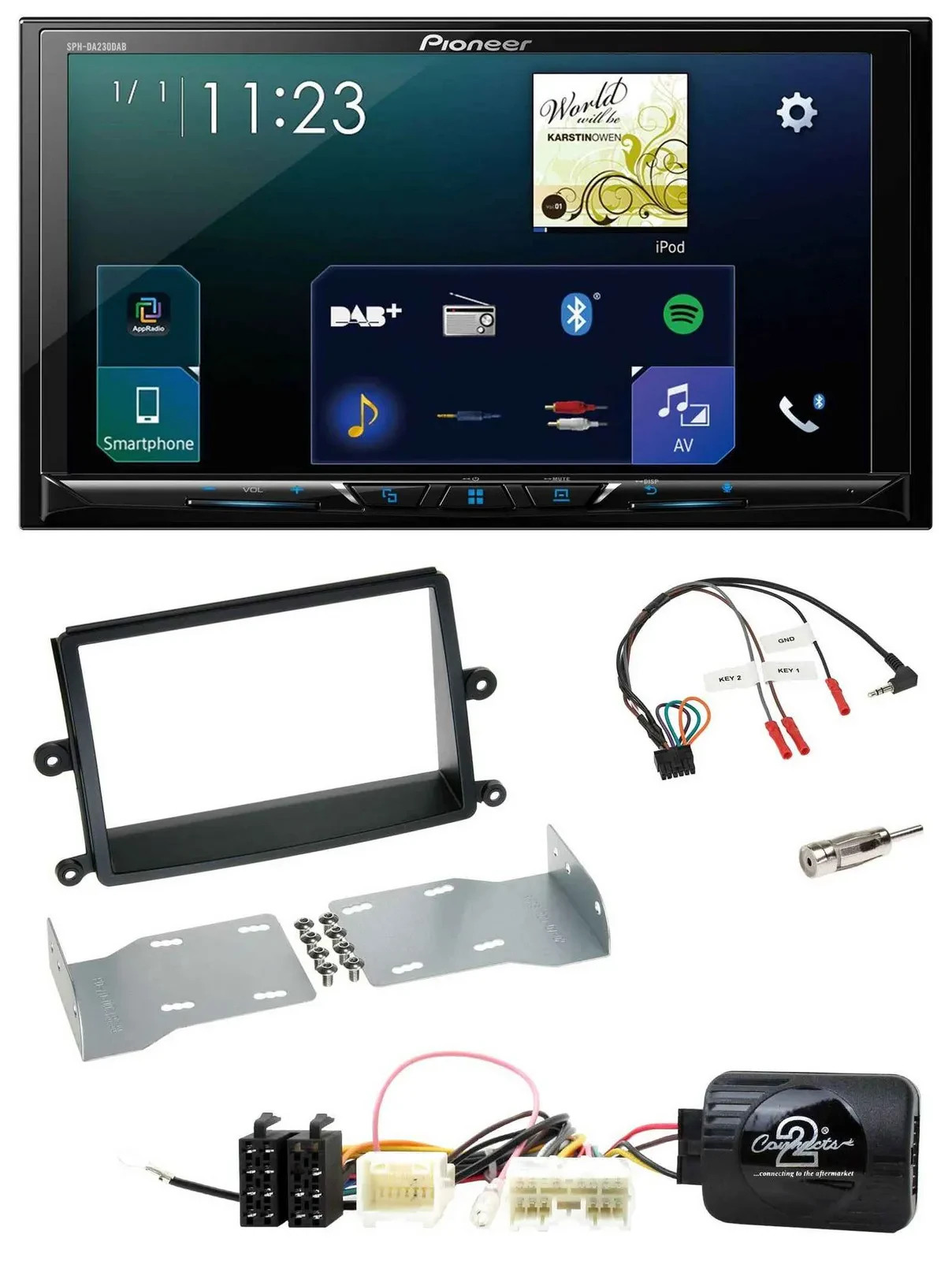 Автомагнитола для Mitsubishi L200 (2006–2015) Pioneer 2-DIN, Bluetooth, USB, DAB