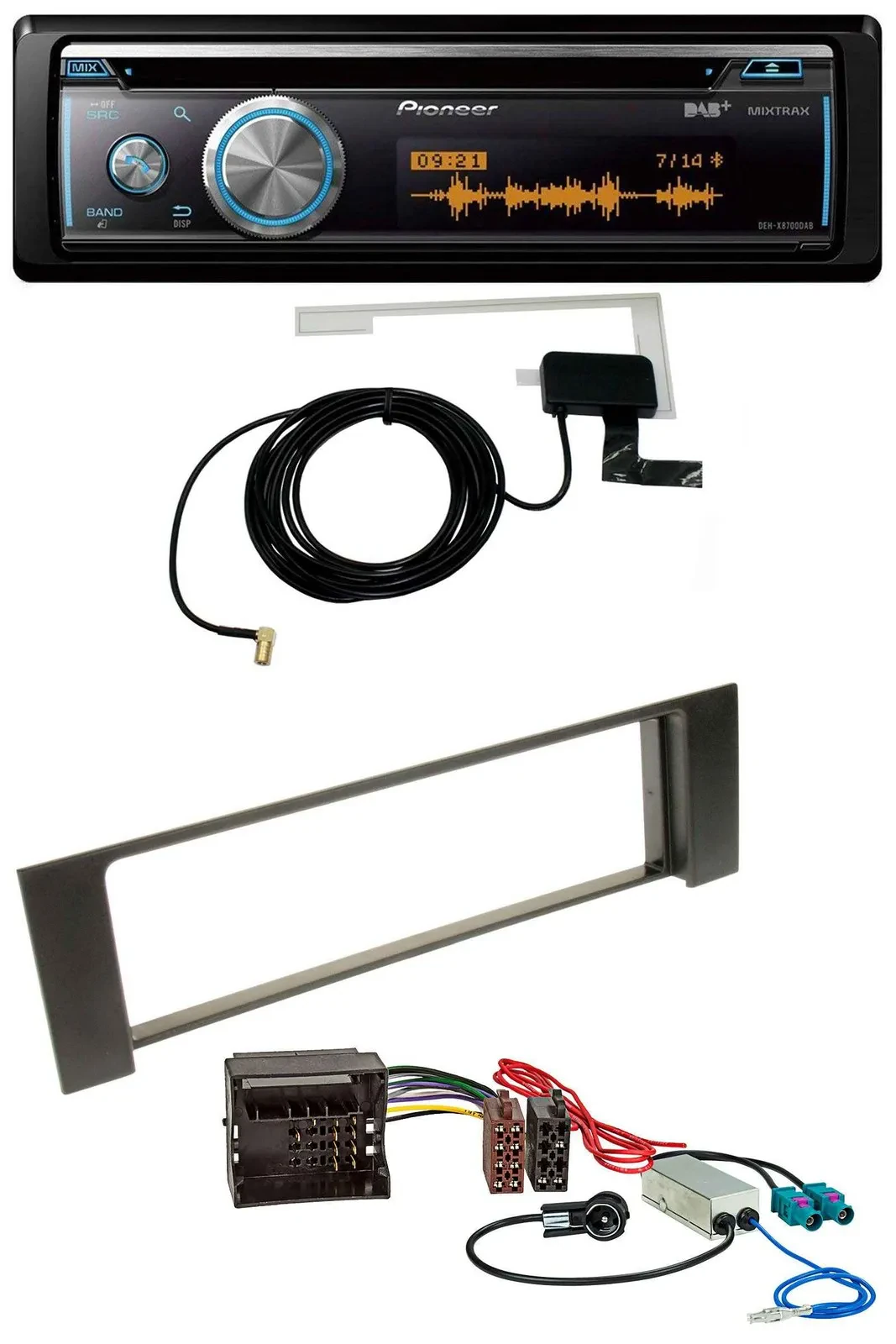 Pioneer Bluetooth DAB MP3 USB CD Autoradio für Audi A4 B6 00-04 Quadlock Doppel