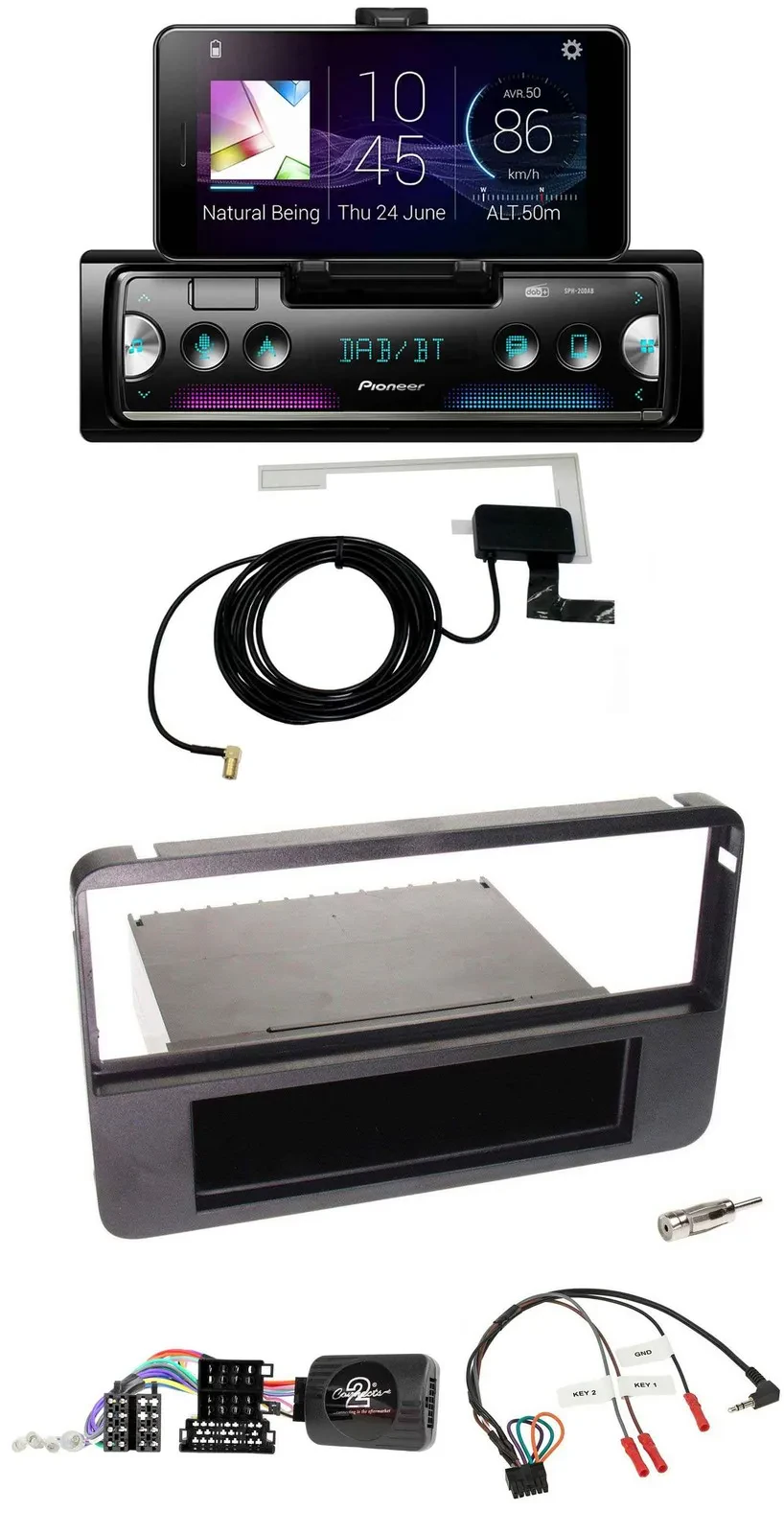 Автомагнитола для Alfa 159/Brera/Spider Pioneer DAB Bluetooth USB управление с руля