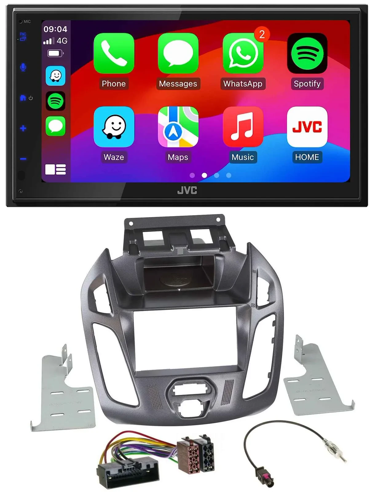 JVC Bluetooth USB MP3 2DIN DAB Autoradio für Ford Transit ohne Display 2012-2018