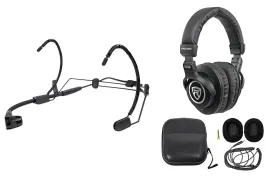 AKG C520 L Headset Microphone Vocal Condenser Mic For Presentations + Headphones