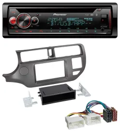 Pioneer MP3 DAB CD Bluetooth USB Autoradio für Kia Rio UB 2011-2014 anthrazit