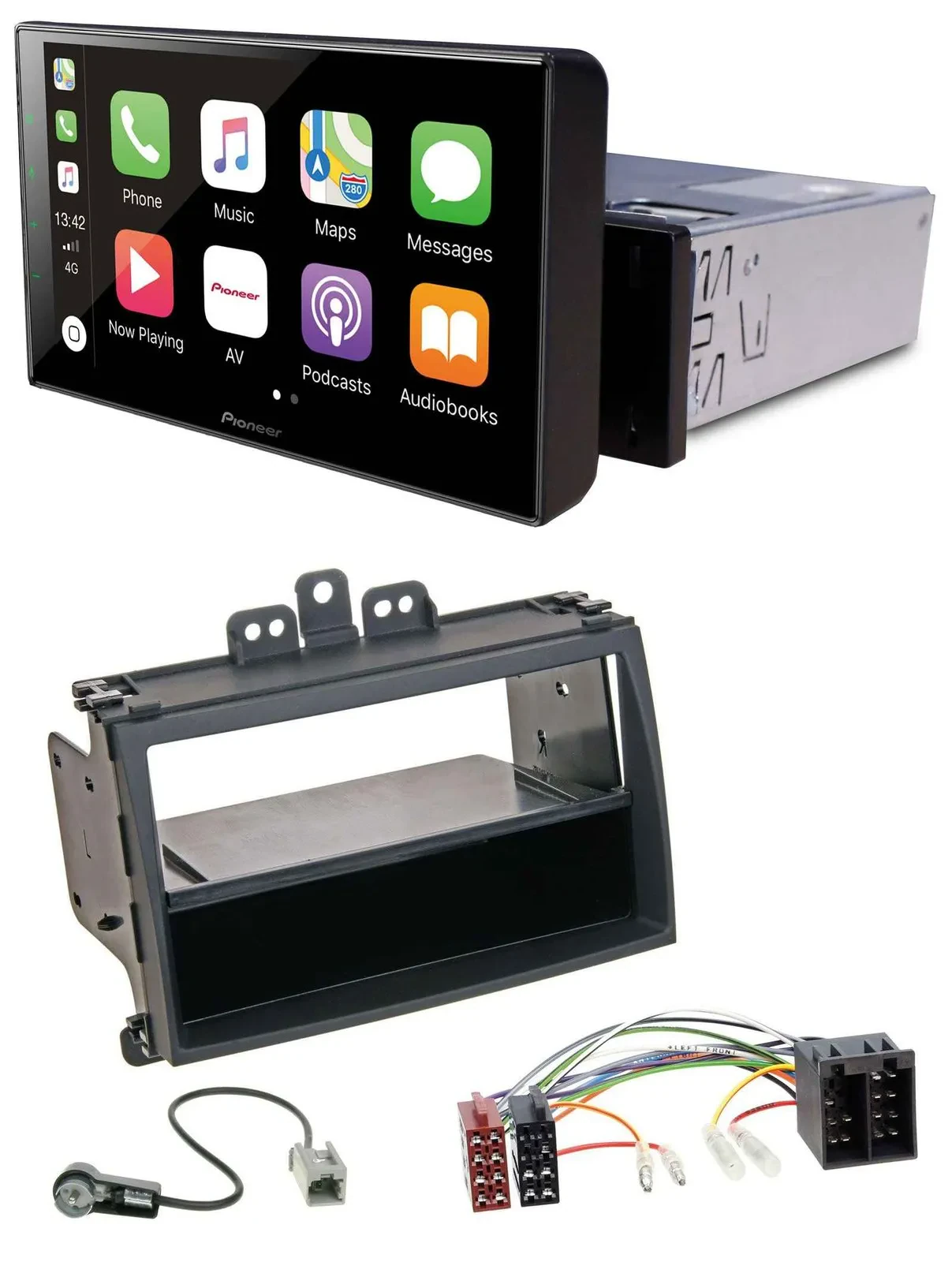 Pioneer Bluetooth MP3 DAB USB Autoradio für Hyundai i20 08-11 Rubber-Touch Ablag