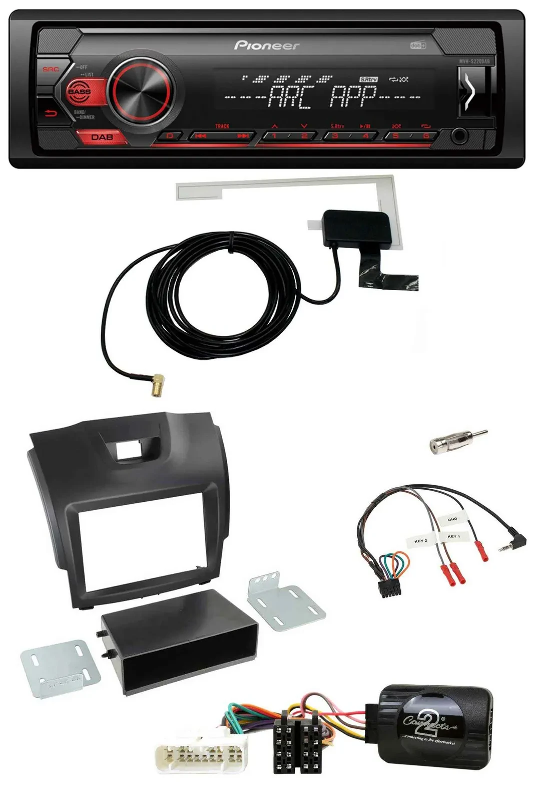 Pioneer 1DIN USB DAB MP3 Lenkrad Autoradio für Isuzu D-Max 2012-2020