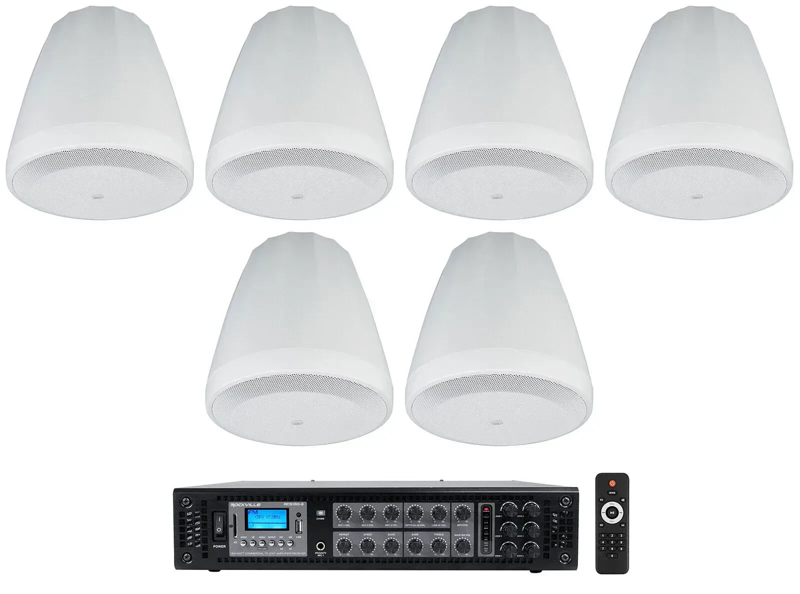 Потолочная акустика JBL Control 64P/T White с усилителем (6 штук)